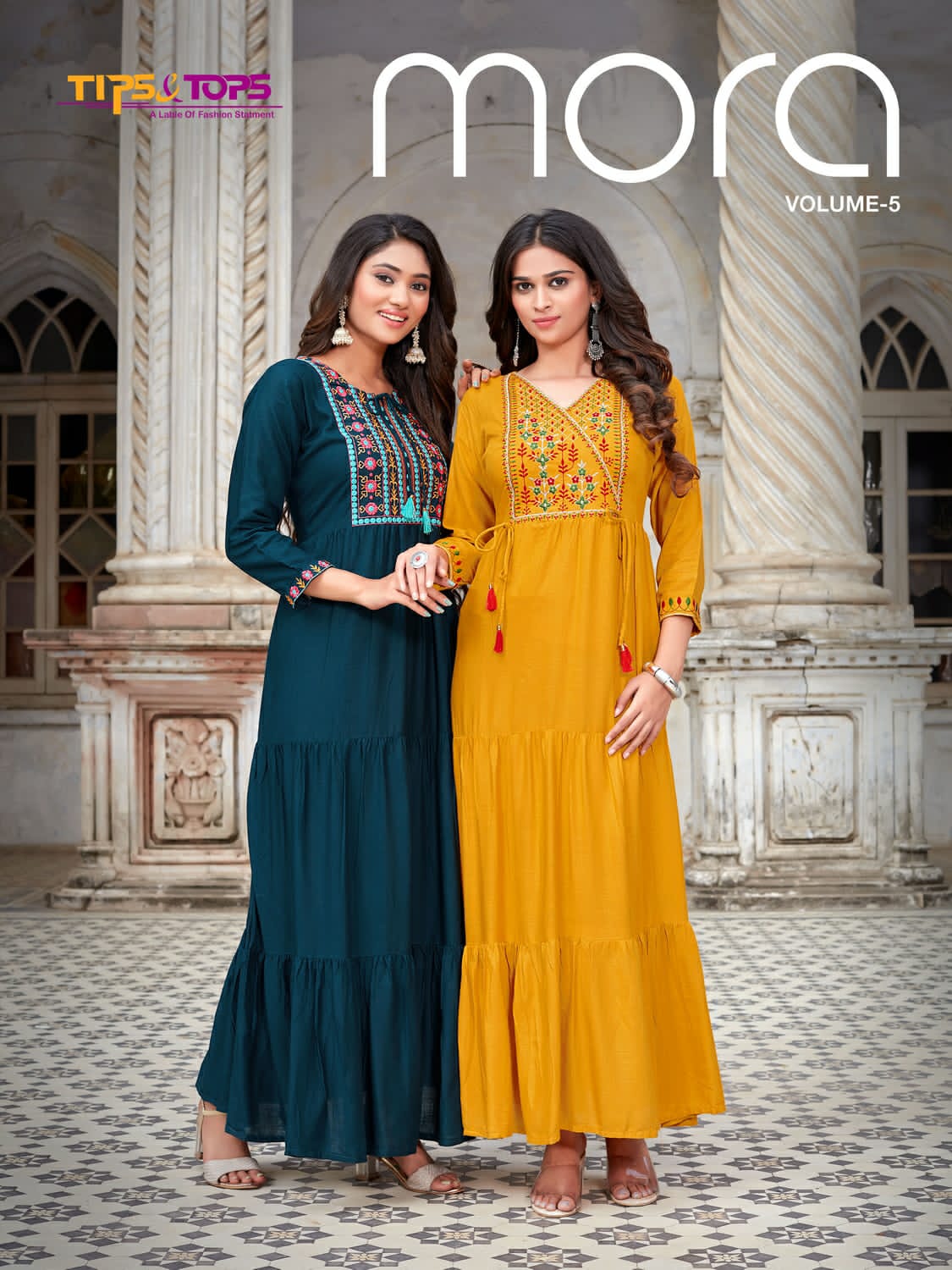 MORA Vol 5 New Designer Fancy Festive Wear Heavy Rayon Long Anarkali  Kurti Collection